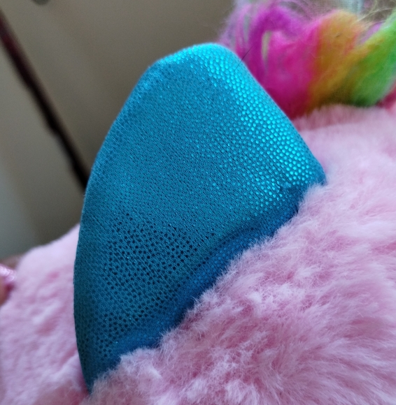 Zuru Rainbowcorns Plush Pink Cat Unicorn Silver Heart on Stomach Stuffed Toy 10" - Picture 12 of 16